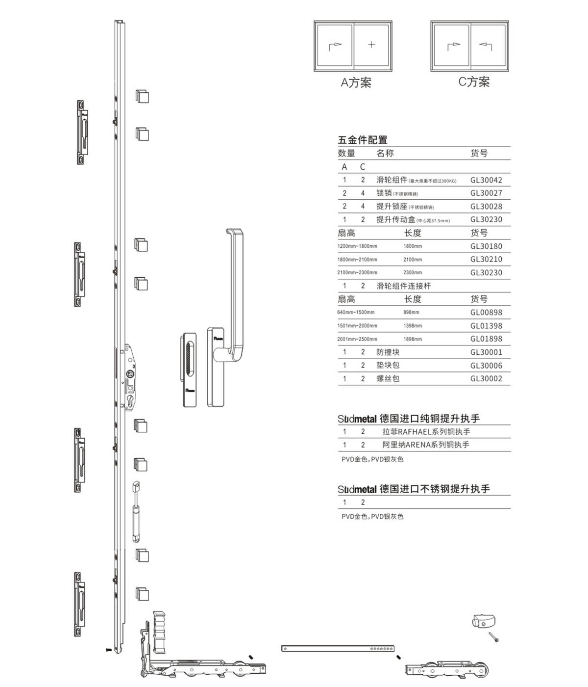 提升推拉門五金